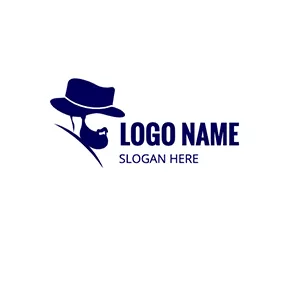 领导 Logo Hat Figure Boss Outline logo design