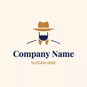 Employer Logo Hat Line Boss Outline logo design