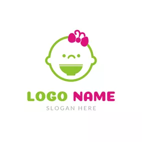 Logótipo Bebé Headwear and Baby Face logo design