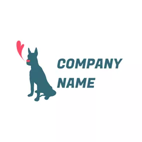 Tier Logo Heart and Green Dog logo design