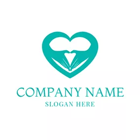 Care Logo Heart and Hand Symbol logo design