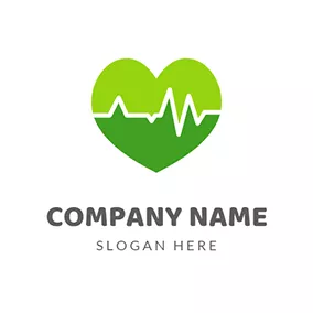 Green Logo Heart and Pulse Logo logo design