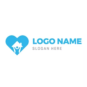 Man Logo Heart Human Home Care logo design