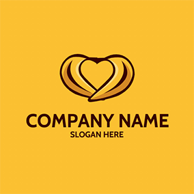 Logotipo De Amor Heart Love Banana logo design