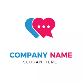 Dating App Logo Heart Message logo design
