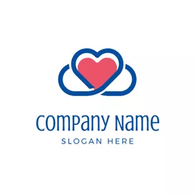 Logotipo De Nube Heart Shape and Cloud logo design