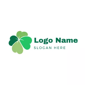 Lucky Logo Heart Shape and Clover logo design