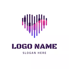 音频logo Heart Shape and Edm logo design