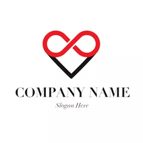 Infinite Logo Heart Shape and Infinity logo design