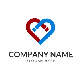 磁鐵logo Heart Shape and Magnet logo design