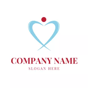 Human Logo Heart Shape and Physiotherapy logo design
