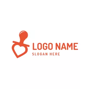 Baby Logo Heart Shape and Red Nipple logo design