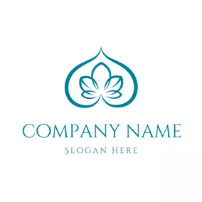蓮ロゴ Heart Shape and Yoga Lotus logo design