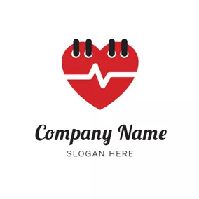 Cardiac Logo Heart Shape Calendar logo design