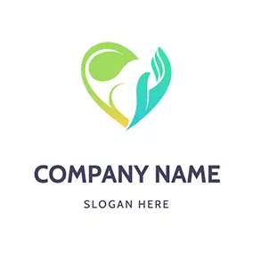 Help Logo Heart Shape Hand logo design