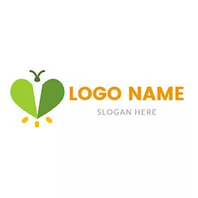 Insect Logo Heart Shape Simple Firefly logo design