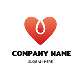 S Logo Heart Shaped Drop Blood logo design
