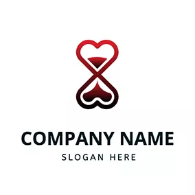 沙漏 Logo Heart Symmetry Hourglass logo design