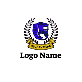 勝者 Logo Helmet Banner Branch Boxer logo design
