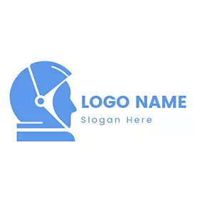 Logótipo De Homem Helmet Man Head and Astronaut logo design