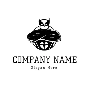 Character Logo Hero Muscle Strong Wolverine logo design
