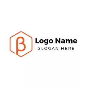 Frame Logo Hexagon and Beta Icon logo design