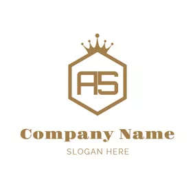 Golden Logo Hexagon and Regular Letter S logo design