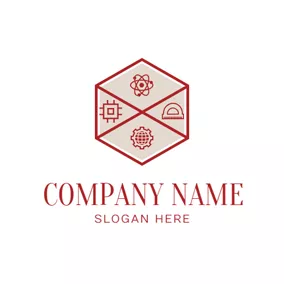 实验 Logo Hexagon and Stem Symbol logo design