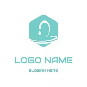 AQUAロゴ Hexagon and Tube logo design