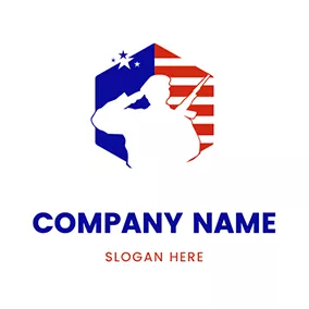 兵隊のロゴ Hexagon Veterans Logo logo design