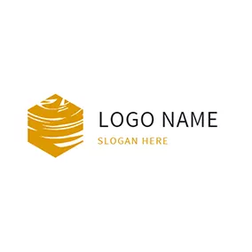 Golden Logo Hexagonal Marble logo design