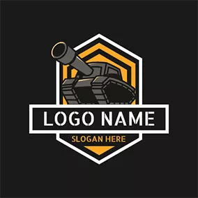Logótipo De Exército Hexagonal Tank Logo logo design