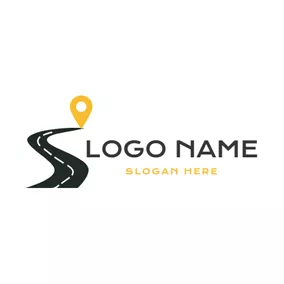 位置Logo Highway and Gps Location logo design