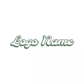 Name Logo Hollow Conjoined Script Font logo design