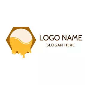 蜂の巣のロゴ Honey and Honeycomb logo design