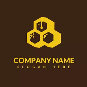 Honey Logo Honeycomb and Honey logo design