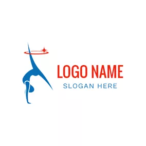 Gym Logo Hoop and Gymnastics Athlete logo design