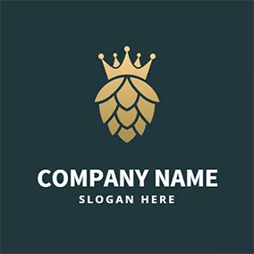 Beverage Logo Hop With Crown logo design