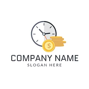 Business Logo Horologe and Dollar Coin logo design