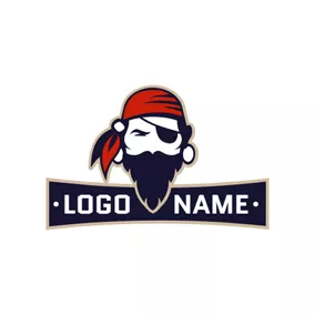 Mustache Logo Horrible Caribbean Pirates logo design