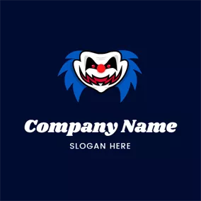 Clown Logo Horrible Joker Face logo design