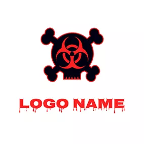 骨のロゴ Horrific Skeleton Toxic Logo logo design