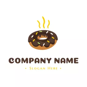 チョコレートロゴ Hot Chocolate Doughnut logo design