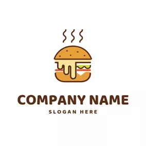 Double Logo Hot Delicious Sandwich logo design
