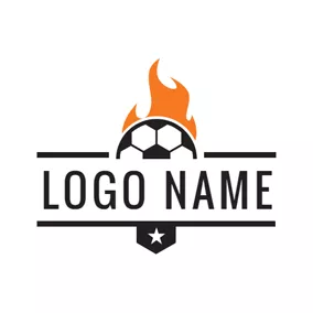 広告ロゴ Hot Fire and Football logo design
