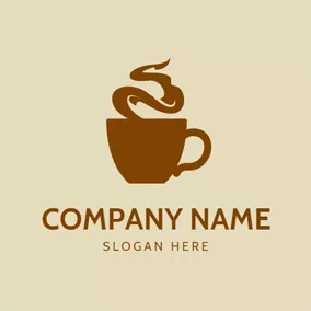 ドリンクのロゴ Hot Gas and Hot Coffee logo design