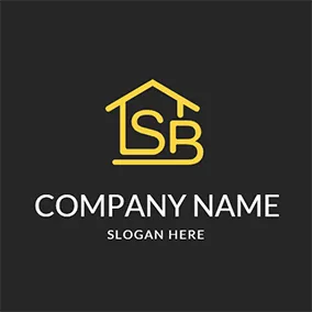 Logotipo B S House Line Letter S B logo design