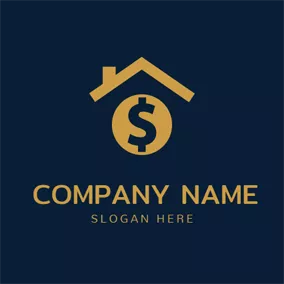 Logótipo Comercial House Shape and Coin logo design
