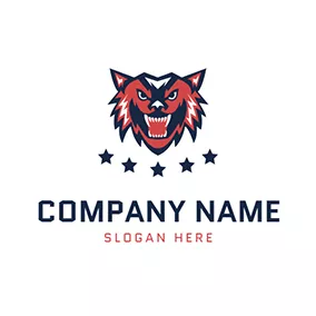 オオカミのロゴ Howling Wolf Head and Wolverine logo design