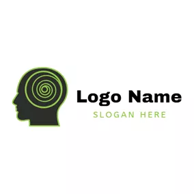 男性ロゴ Human Head and Hurricane logo design